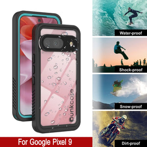 Caso impermeable de Google Pixel 9, cubierta de armadura punkcase [serie extrema] con protector de pantalla incorporado [verde azulado]