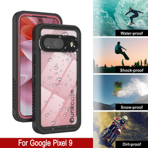 Caso impermeable de Google Pixel 9, cubierta de armadura punkcase [serie extrema] con protector de pantalla incorporado [rosa]