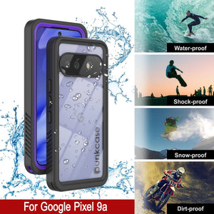 Caso impermeable de Google Pixel 9a, cubierta de armadura punkcase [serie extrema] con protector de pantalla incorporado [púrpura]