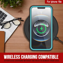 Cargar imagen en el visor de la galería, Case impermeable para iPhone 16E, cubierta de armadura punkcase [serie extrema] con protector de pantalla incorporado [verde azulado]
