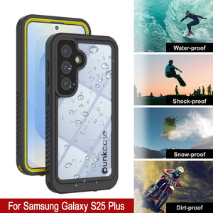 Funda protectora de pantalla para Galaxy S25+ Plus resistente al agua y a los golpes [Serie Extreme] [Amarillo]