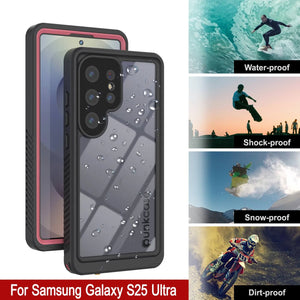 Funda protectora de pantalla para Galaxy S25 Ultra resistente al agua y a los golpes [Serie Extreme] [rosa]