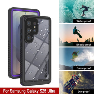 Funda protectora de pantalla para Galaxy S25 Ultra resistente al agua y a los golpes [Serie Extreme] [morado]