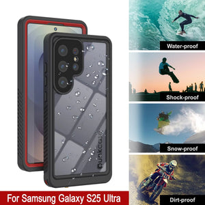Funda protectora de pantalla para Galaxy S25 Ultra resistente al agua y a los golpes [Serie Extreme] [Roja]