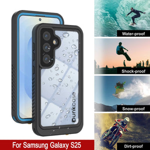 Funda protectora de pantalla para Galaxy S25 resistente al agua y a los golpes [Serie Extreme] [azul claro]