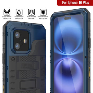 iPhone 16 Plus Metal Extreme 3.0 Serie Estuche impermeable aluminio IP68 w/buillt en la pantalla Protector y Kickstand [azul]