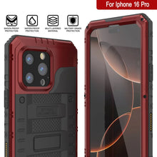 Load image into Gallery viewer, Caso impermeable de aluminio iPhone 16 Pro Metal Extreme 3.0 aluminio IP68 con buillt en la pantalla Protector y Kickstand [rojo]
