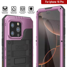 Load image into Gallery viewer, Case impermeable de aluminio iPhone 16 Pro Metal Extreme 3.0 IP68 con protector de pantalla y Kickstand [rosa]
