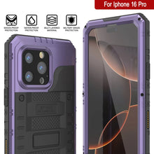 Load image into Gallery viewer, Caso impermeable de aluminio iPhone 16 Pro Metal Extreme 3.0 aluminio IP68 con buillt en la pantalla Protector y Kickstand [Purple]
