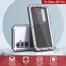 Cargar imagen en el visor de la galería, Galaxy S25 más estuche de metal, cubierta de armadura de grado militar de servicio pesado [prueba de choque] Cuerpo completo duro [blanco]
