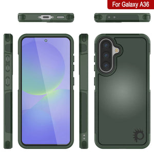 Punkcase Galaxy A36 Case, [Serie Spartan 2.0] Carrera de servicio pesado resistente [verde oscuro]