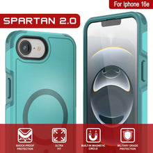 Load image into Gallery viewer, Punkcase iPhone 16E Case, [Serie Spartan 2.0] Carrera de servicio pesado resistente con protector de pantalla incorporado [azul]
