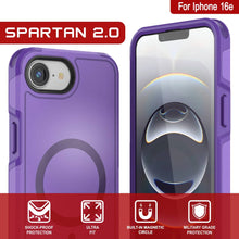 Load image into Gallery viewer, Punkcase iPhone 16E Case, [Serie Spartan 2.0] Carrera de servicio pesado resistente con protector de pantalla incorporado [púrpura]
