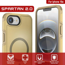 Load image into Gallery viewer, Punkcase iPhone 16E Case, [Serie Spartan 2.0] Carrera de servicio pesado resistente con protector de pantalla incorporado [Amarillo]
