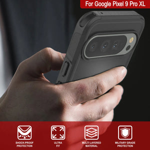 Punkcase Google Pixel 9 Pro XL Case, [Serie Spartan 2.0] Cubierta de servicio pesado resistente con protector de pantalla incorporado [negro]