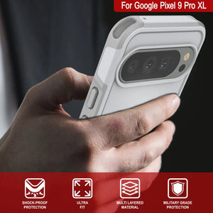 Punkcase Google Pixel 9 Pro XL Case, [Serie Spartan 2.0] Cubierta de servicio pesado resistente con protector de pantalla incorporado [blanco]
