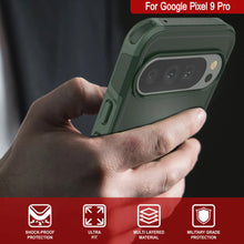 Cargar imagen en el visor de la galería, Punkcase Google Pixel 9 Pro Case, [Serie Spartan 2.0] Carrera de servicio pesado resistente con protector de pantalla incorporado [verde oscuro]
