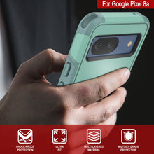 Load image into Gallery viewer, Funda PunkCase para Google Pixel 9, [Serie Spartan 2.0], transparente, resistente y duradera, con protector de pantalla incorporado [verde azulado]
