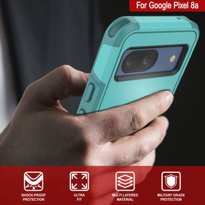 Funda PunkCase para Google Pixel 9, [Serie Spartan 2.0], transparente, resistente y duradera, con protector de pantalla incorporado [azul]