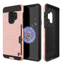 Cargar imagen en el visor de la galería, Galaxy S9 Plus Case, PUNKcase [SLOT Series] [Slim Fit] Dual-Layer Armor Cover w/Integrated Anti-Shock System, Credit Card Slot  [Rose Gold] (Color in image: Rose)
