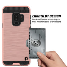 Cargar imagen en el visor de la galería, Galaxy S9 Plus Case, PUNKcase [SLOT Series] [Slim Fit] Dual-Layer Armor Cover w/Integrated Anti-Shock System, Credit Card Slot  [Rose Gold] (Color in image: Silver)
