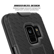 Cargar imagen en el visor de la galería, Punkcase Galaxy S9 Case With Screen Protector, Holster Belt Clip &amp; Built-In Kickstand Non Slip Dual Layer Hybrid TPU Full Body Protection [Thin Fit] for Samsung Galaxy S9 Edge [Black] 
