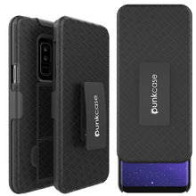 Cargar imagen en el visor de la galería, Punkcase Galaxy S9 PLUS Case With Screen Protector, Holster Belt Clip &amp; Built-In Kickstand Non Slip Dual Layer Hybrid TPU Full Body Protection [Thin Fit] for Samsung Galaxy S9+ Edge [Black] (Color in image: Black)
