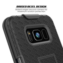 Cargar imagen en el visor de la galería, Punkcase Galaxy S8 PlusCase, With PunkShield Glass Screen Protector, Holster Belt Clip &amp; Built-In Kickstand Non-Slip Dual Layer Hybrid TPU Full Body Protection for Samsung S8 Plus Edge [Black] 
