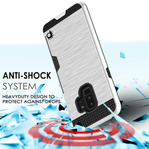 Galaxy S9 Plus Case, PUNKcase [SLOT Series] [Slim Fit] Dual-Layer Armor Cover w/Integrated Anti-Shock System, Credit Card Slot & Screen Protector [White] (Color in image: Gold)
