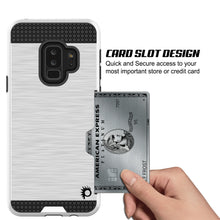 Cargar imagen en el visor de la galería, Galaxy S9 Plus Case, PUNKcase [SLOT Series] [Slim Fit] Dual-Layer Armor Cover w/Integrated Anti-Shock System, Credit Card Slot &amp; Screen Protector [White] (Color in image: Silver)
