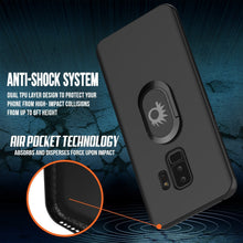Cargar imagen en el visor de la galería, Galaxy S9 PLUS, Punkcase Magnetix Protective TPU Cover W/ Kickstand, Ring Grip Holder &amp; Metal Plate for Magnetic Car Phone Mount PLUS PunkShield Screen Protector for Samsung S9+ Edge [Black] (Color in image: red)
