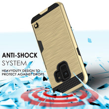 Cargar imagen en el visor de la galería, Galaxy S9 Case, PUNKcase [SLOT Series] [Slim Fit] Dual-Layer Armor Cover w/Integrated Anti-Shock System, Credit Card Slot [Gold] (Color in image: Black)
