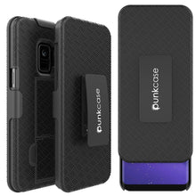 Cargar imagen en el visor de la galería, Punkcase Galaxy S9 Case With Screen Protector, Holster Belt Clip &amp; Built-In Kickstand Non Slip Dual Layer Hybrid TPU Full Body Protection [Thin Fit] for Samsung Galaxy S9 Edge [Black] (Color in image: Black)
