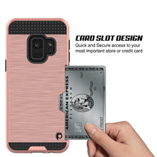 Cargar imagen en el visor de la galería, Galaxy S9 Case, PUNKcase [SLOT Series] [Slim Fit] Dual-Layer Armor Cover w/Integrated Anti-Shock System, Credit Card Slot [Rose Gold] (Color in image: White)
