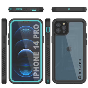 iPhone 14 Pro Waterproof Case, Punkcase [Extreme Series] Armor Cover W/ Built In Screen Protector [Teal] (Color in image: Red)