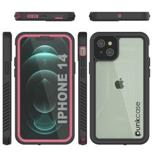 Cargar imagen en el visor de la galería, iPhone 14  Waterproof Case, Punkcase [Extreme Series] Armor Cover W/ Built In Screen Protector [Pink] (Color in image: Red)
