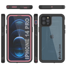 Cargar imagen en el visor de la galería, iPhone 14 Pro Waterproof Case, Punkcase [Extreme Series] Armor Cover W/ Built In Screen Protector [Pink] (Color in image: Red)
