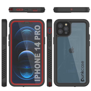 iPhone 14 Pro Waterproof Case, Punkcase [Extreme Series] Armor Cover W/ Built In Screen Protector [Red] (Color in image: Teal)