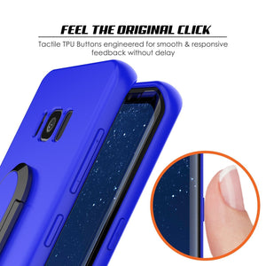 Galaxy S8 Case, Punkcase Magnetix Protective TPU Cover W/ Kickstand, Screen Protector [Blue] 