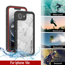 Load image into Gallery viewer, Case impermeable para iPhone 16E, cubierta de armadura punkcase [serie extrema] con protector de pantalla incorporado [rojo]
