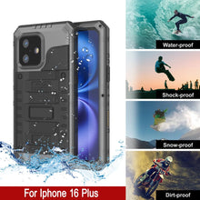 Cargar imagen en el visor de la galería, iPhone 16 Plus Metal Extreme 3.0 Serie Estuche impermeable aluminio IP68 w/buillt en la pantalla Protector y Kickstand [Silver]
