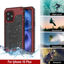 Cargar imagen en el visor de la galería, iPhone 16 Plus Metal Extreme 3.0 Serie Estuche impermeable aluminio IP68 w/buillt en la pantalla Protector y Kickstand [rojo]
