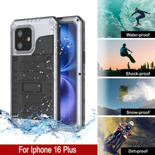 Cargar imagen en el visor de la galería, iPhone 16 Plus Metal Extreme 3.0 Serie Estuche impermeable de aluminio IP68 w/buillt en la pantalla Protector y Kickstand [blanco]
