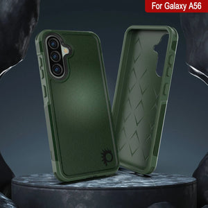 Punkcase Galaxy A56 Case, [Serie Spartan 2.0] Carrera de servicio pesado resistente [verde oscuro]