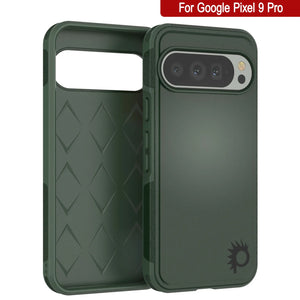 Punkcase Google Pixel 9 Pro Case, [Serie Spartan 2.0] Carrera de servicio pesado resistente con protector de pantalla incorporado [verde oscuro]