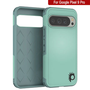 Punkcase Google Pixel 9 Pro Case, [Serie Spartan 2.0] Carrera de servicio pesado resistente con protector de pantalla incorporado [verde azulado]