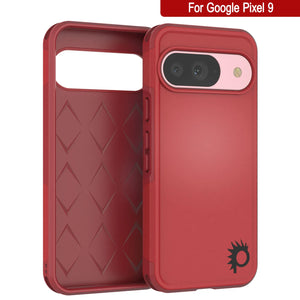 Punkcase Google Pixel 9 Case, [Serie Spartan 2.0] Cubierta de servicio pesado resistente con protector de pantalla incorporado [rojo]