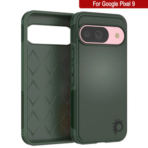 Punkcase Google Pixel 9 Case, [Serie Spartan 2.0] Cubierta de servicio pesado resistente con protector de pantalla incorporado [verde oscuro]