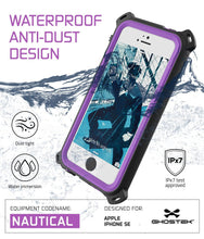 Cargar imagen en el visor de la galería, iPhone SE/5S/5 Waterproof Case, Ghostek® Nautical Purple Series| Underwater | Aluminum Frame (Color in image: White)
