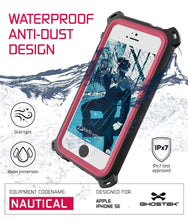 Cargar imagen en el visor de la galería, iPhone SE/5S/5 Waterproof Case, Ghostek® Nautical Pink Series| Underwater | Aluminum Frame (Color in image: White)
